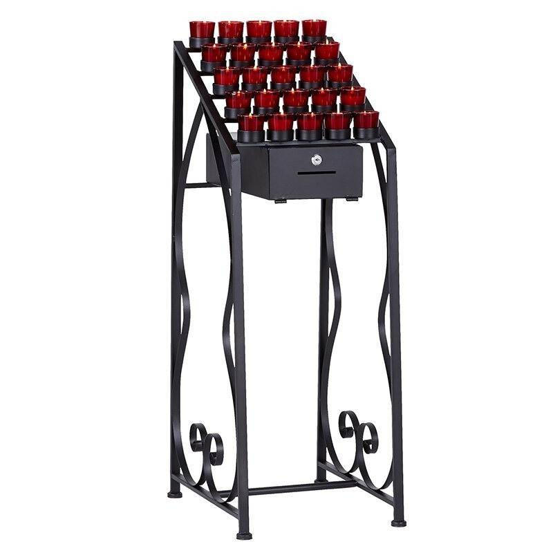 Wrought Iron Devotional Candle Light Stand - 25 Cup For Convenient Candle Access Wrought Iron Devotional Candle Light Stand - 25 Cup For Convenient Candle Access