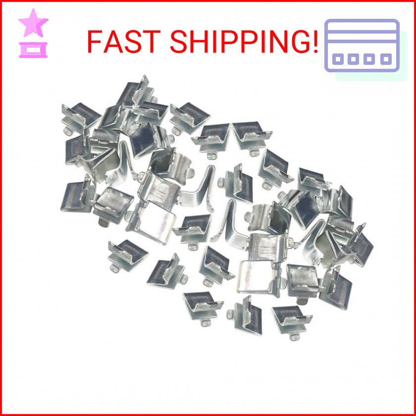 Bueyfolt Adjustable Steel Pilaster Shelf Support Clips -40 Pieces Bueyfolt Adjustable Steel Pilaster Shelf Support Clips -40 Pieces