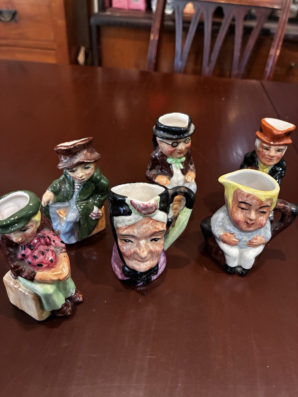 Vintage Artone England Miniature Toby Jug Figurines 3in Set Of 6 Vintage Artone England Miniature Toby Jug Figurines 3in Set Of 6