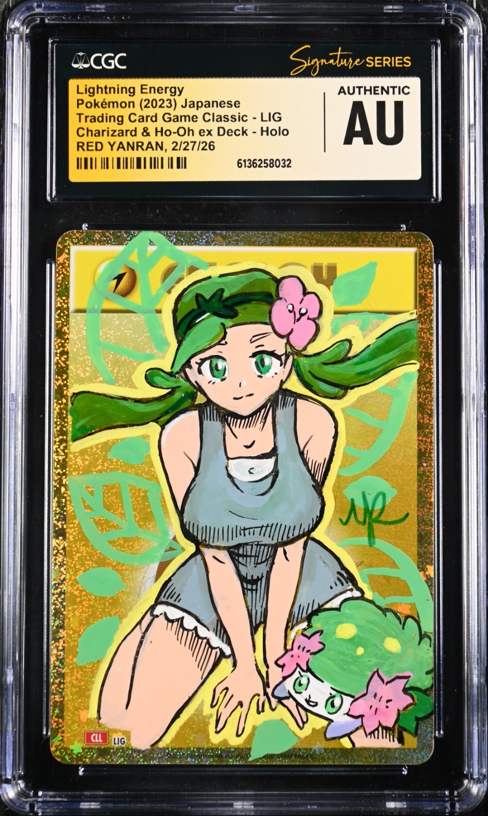 CGC AUTHENTIC AUTO Energy Red Yanran Signature Mallow & Shaymin Holo Pokémon
