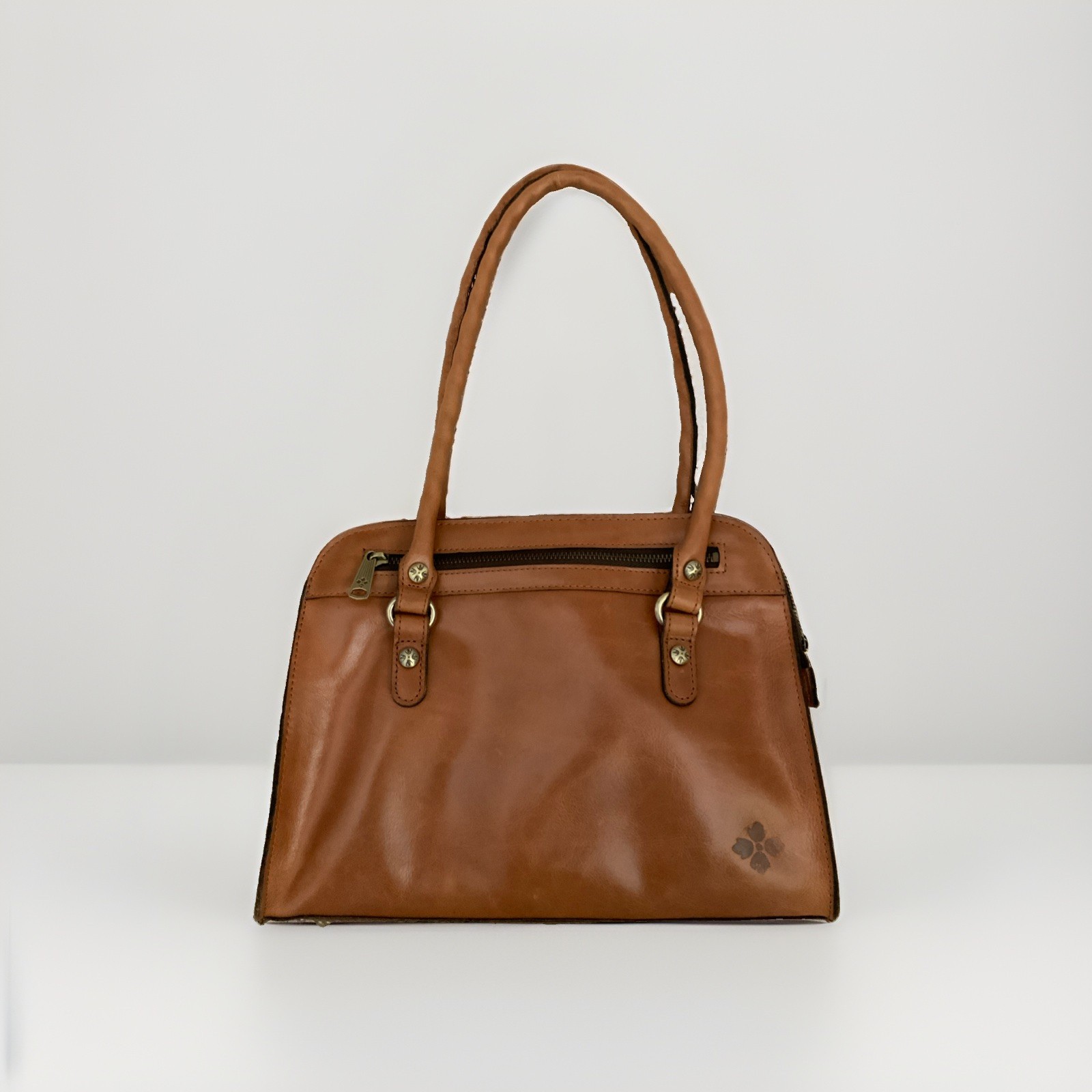 Patricia Nash Women’s Leather Medium Handbag Biscuit Brown With Zipper Closure