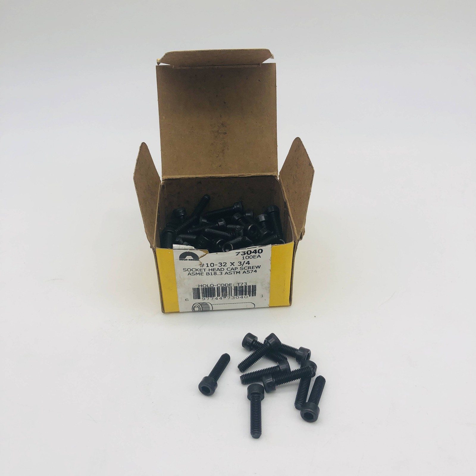 Holo Krome 73040 Socket Head Cap Screw 10-32 x 3/4 Alloy Steel Black Oxide 100pk