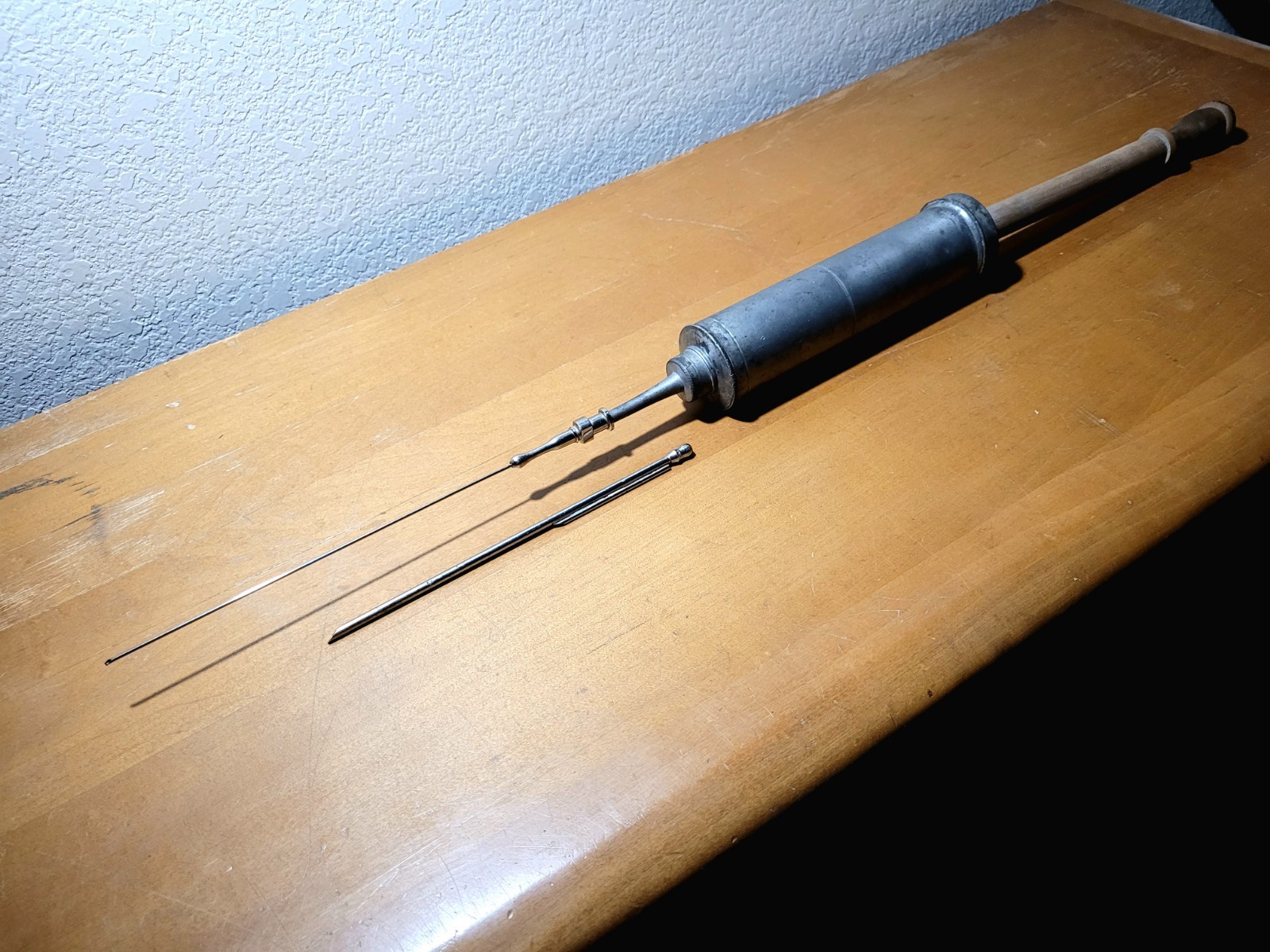 Antique 1830\'s Pewter Medical Embalming Syringe Medical Oddities Large Needle