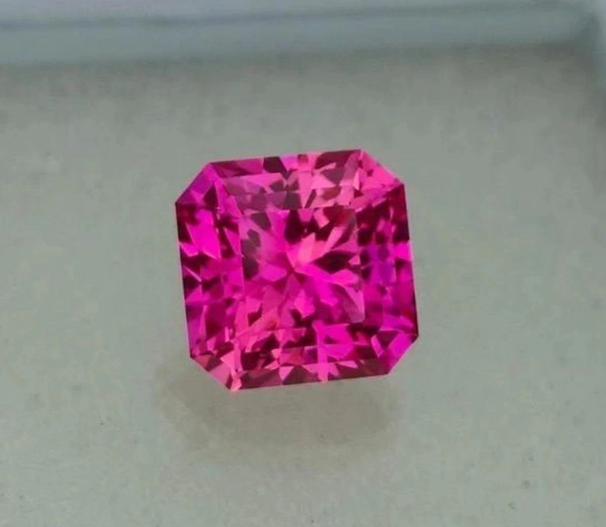 Natural 10.12 Ct+ Rare Ceylon Pink Sapphire Asscher Cut Certified Loose Gemstone