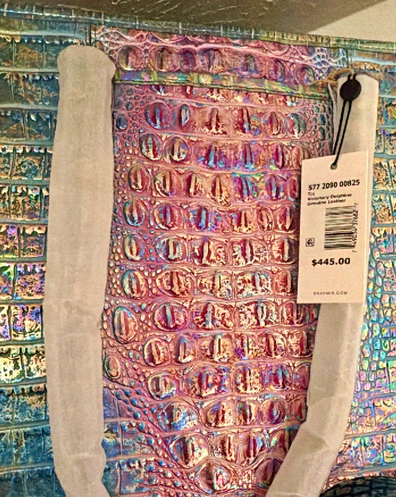 Brahmin Tia Multicolor Iridescent Croc Embossed Brahmin Tia Multicolor Iridescent Croc Embossed