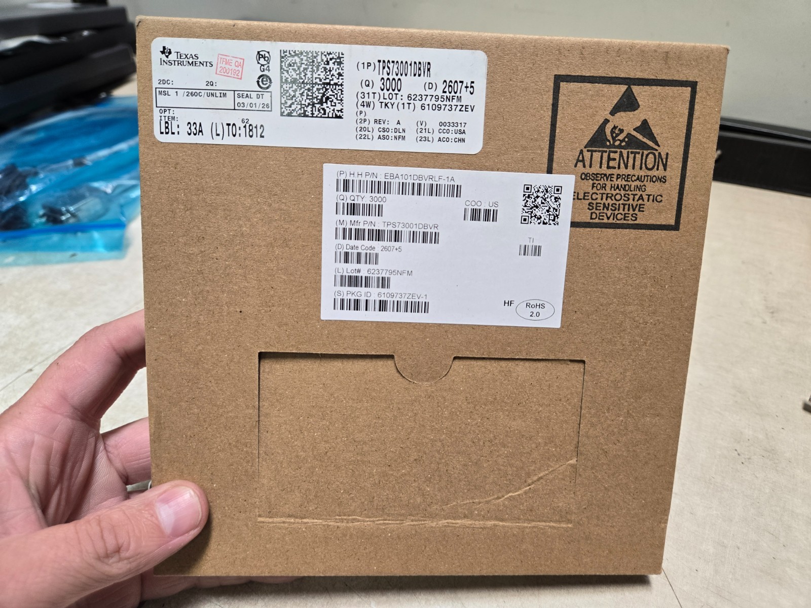 reel of 3000 TEXAS INSTRUMENTS SEMI TPS73001DBVR