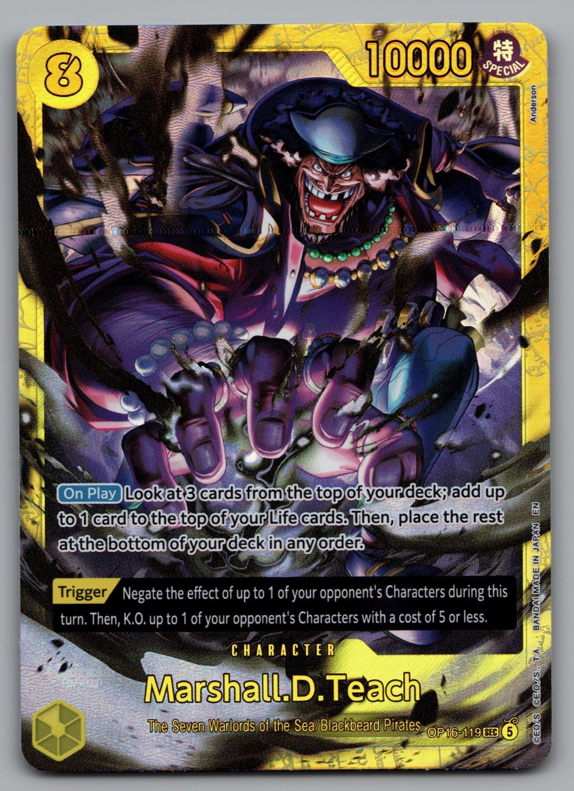 Marshall.D.Teach (119) Foil SEC The Time of Battle OP16-119 NM Marshall.D.Teach (119) Foil SEC The Time of Battle OP16-119 NM
