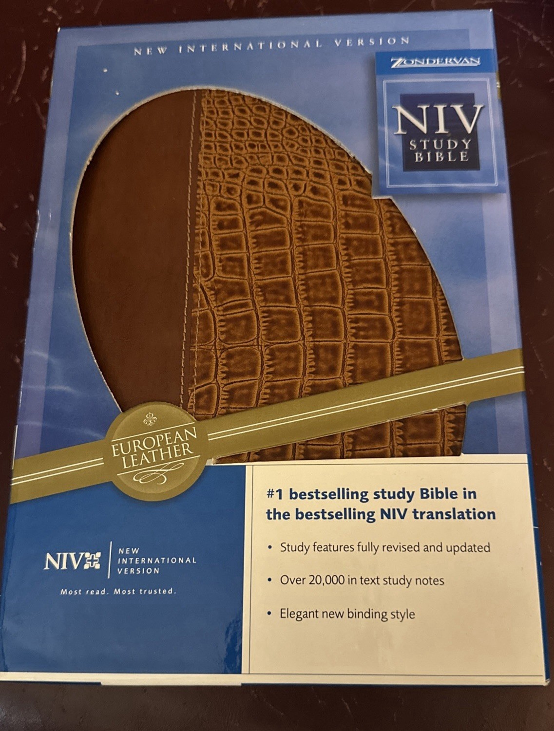 VINTAGE ZONDERVAN NIV STUDY BIBLE. NEW IN BOX 2002. LEATHER BOUND