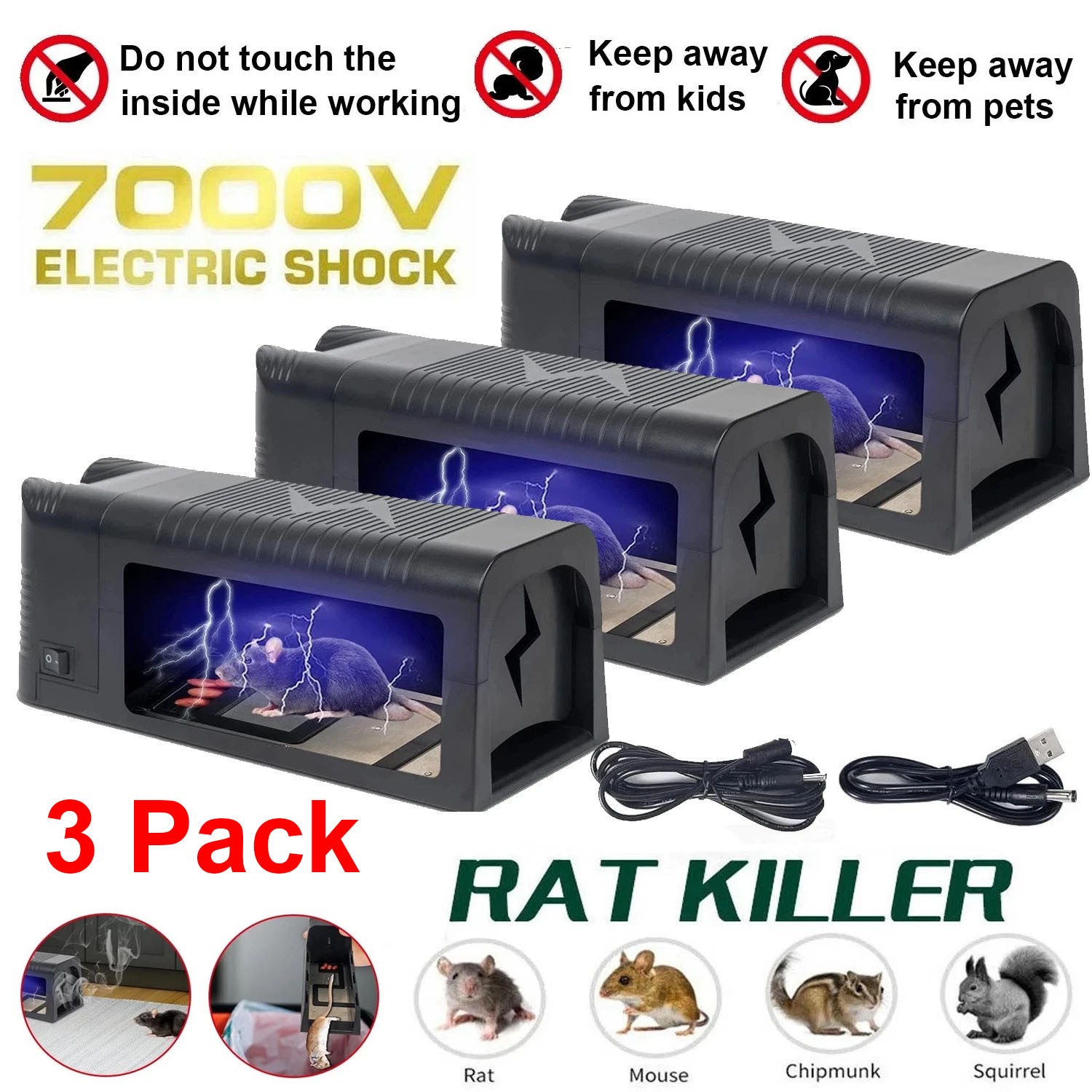 Electronic Mouse Trap Mice Rat Killer Victor Pest Control Electric Rodent Zapper
