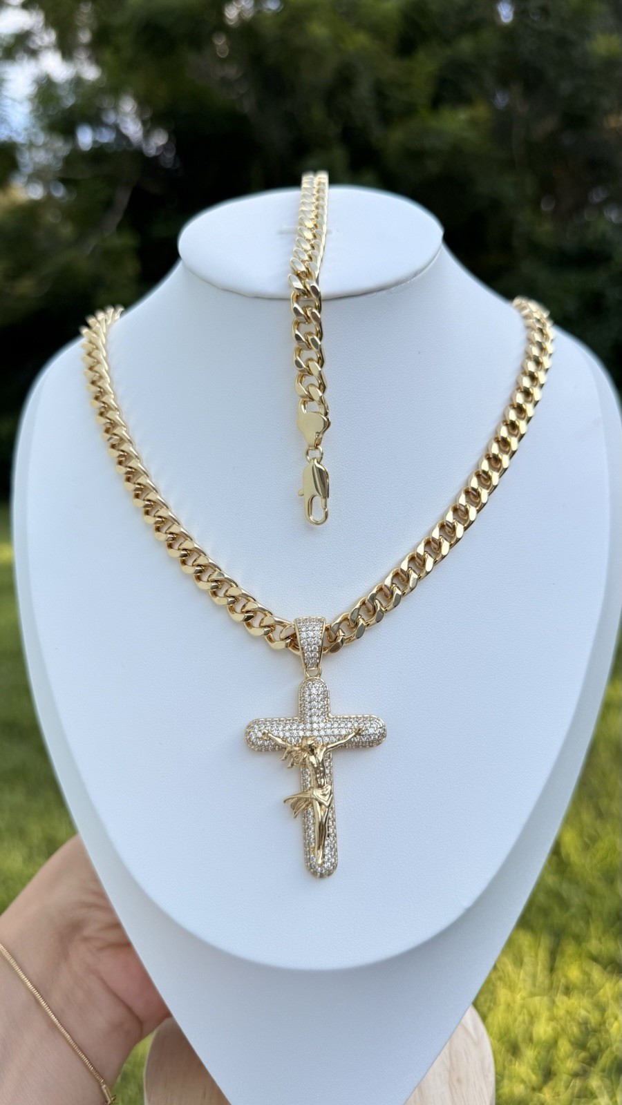 Spectacular 14k Laminate Set Size 20 Necklace and Bracelet 8.5