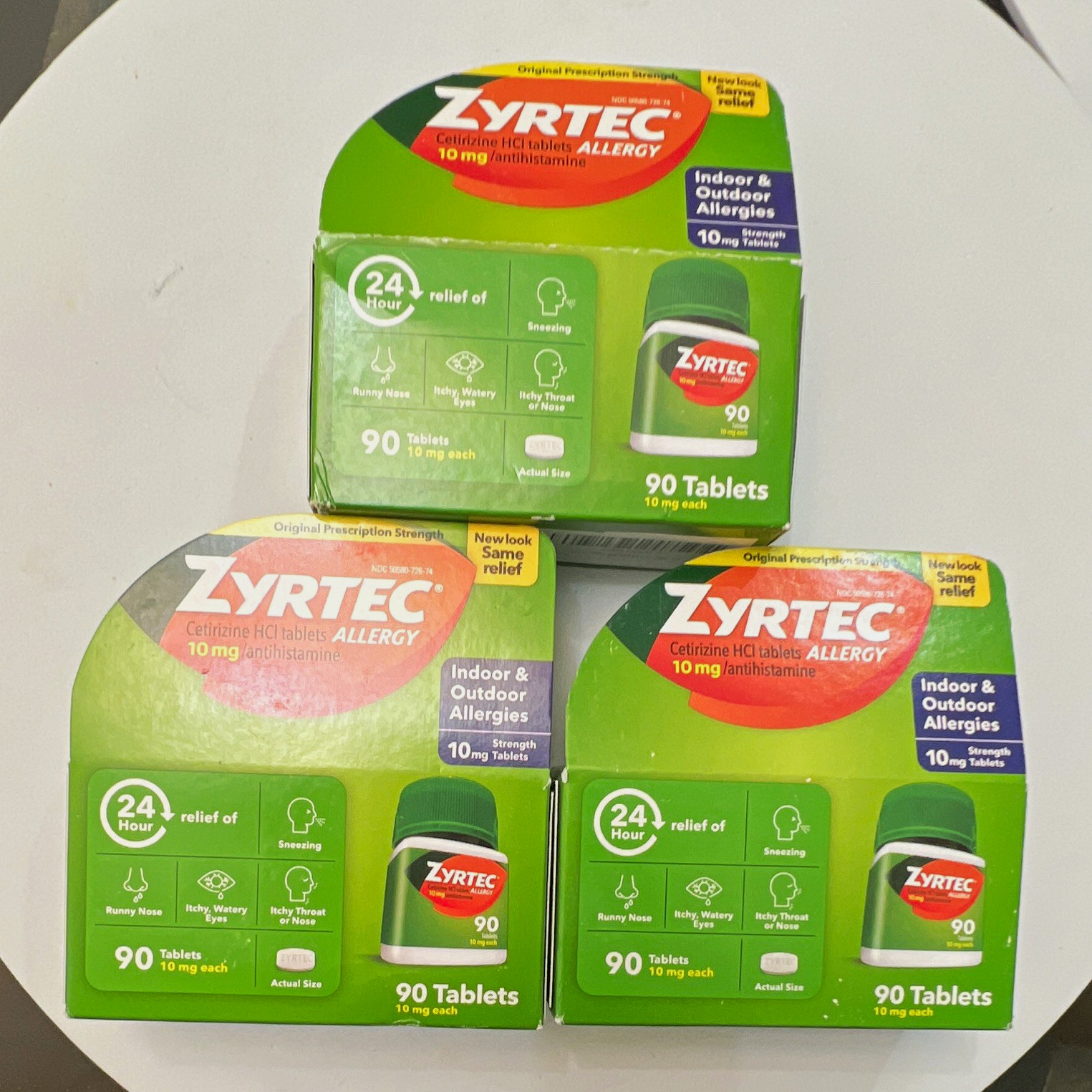 Zyrtec Allergy Cetirizine HCl 10mg Tablets 90 Count 24 Hour Exp 11/2027 Zyrtec Allergy Cetirizine HCl 10mg Tablets 90 Count 24 Hour Exp 11/2027