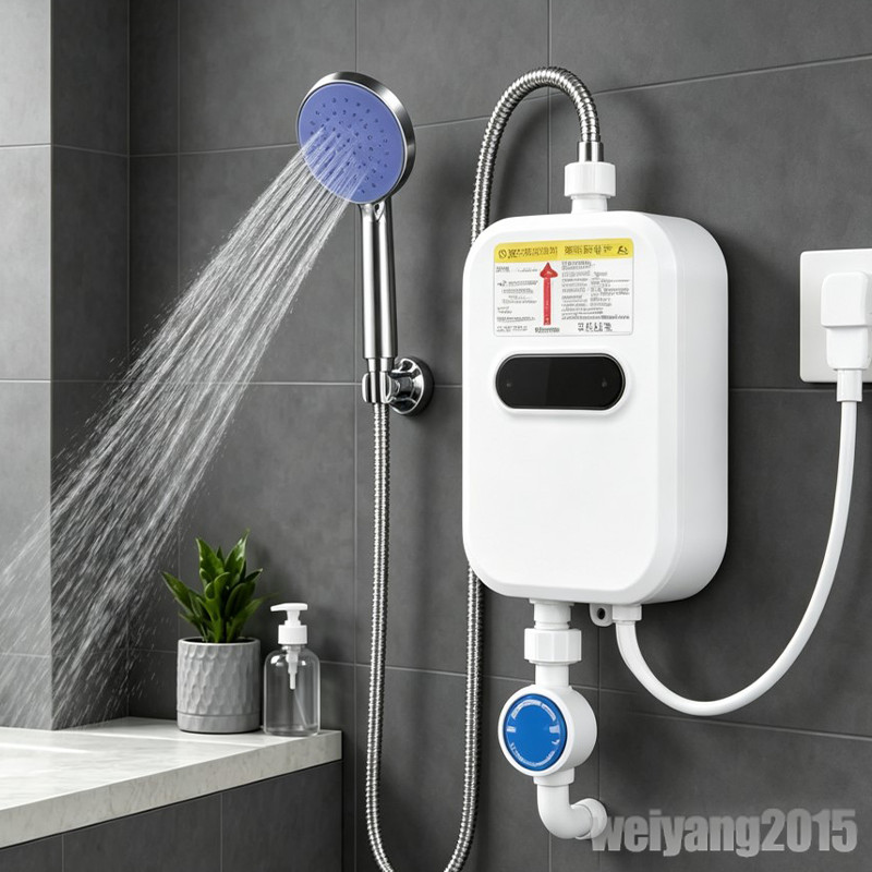 110V 3500W Tankless Hot Water Heater Shower Electric Water Heater v1