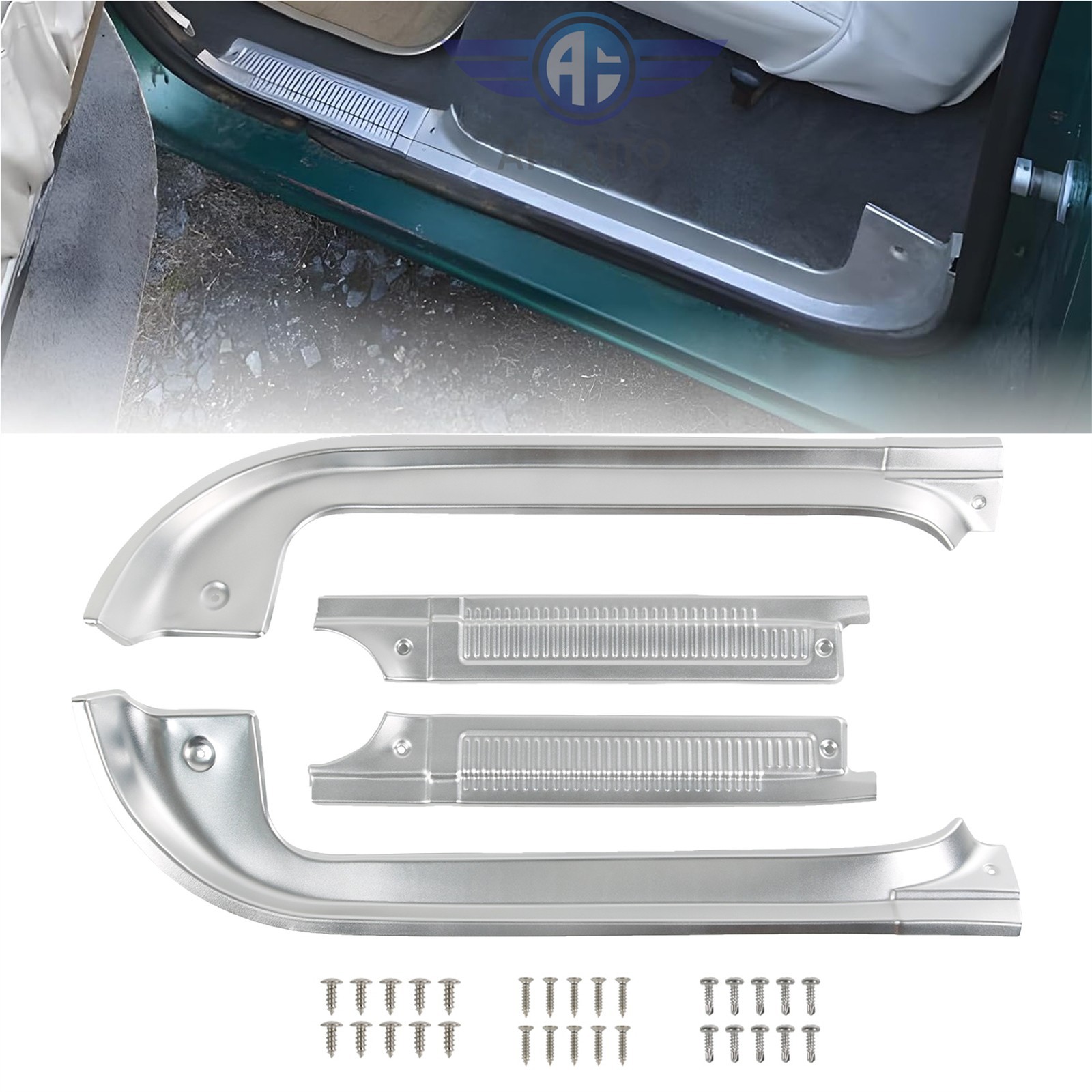 4 Pieces Door Sill Trim Kit For Chevrolet GMC C10 C20 C30 G10 1978-87 1988-1991