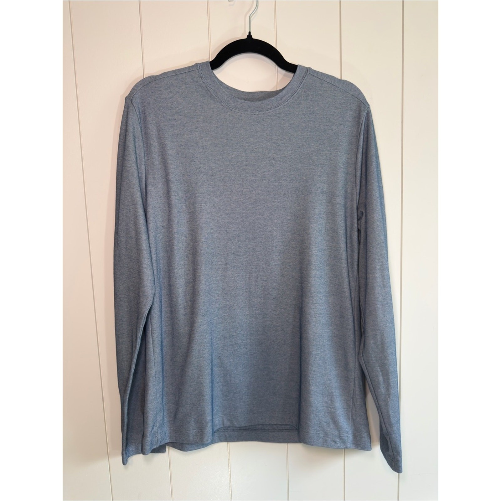 J. Crew Men\'s Long-Sleeve Crewneck Tee Heather Blue - Size L