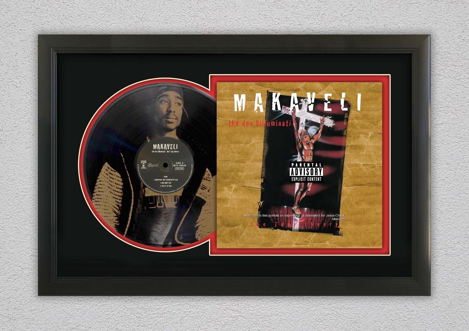 TuPac Makaveli Laser Cut and Etched vinyl  display