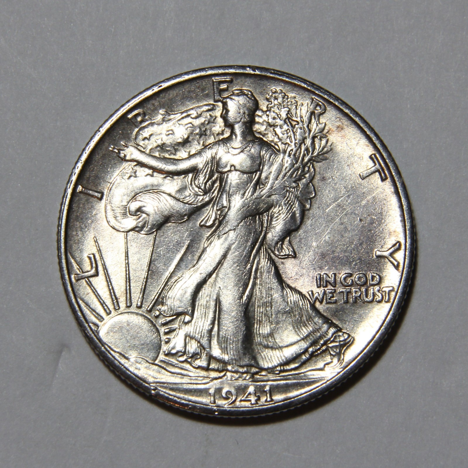 1941-S US Walking Liberty Half Dollar 50c Nice AU Details Light Clean. -744- 1941-S US Walking Liberty Half Dollar 50c Nice AU Details Light Clean. -744-