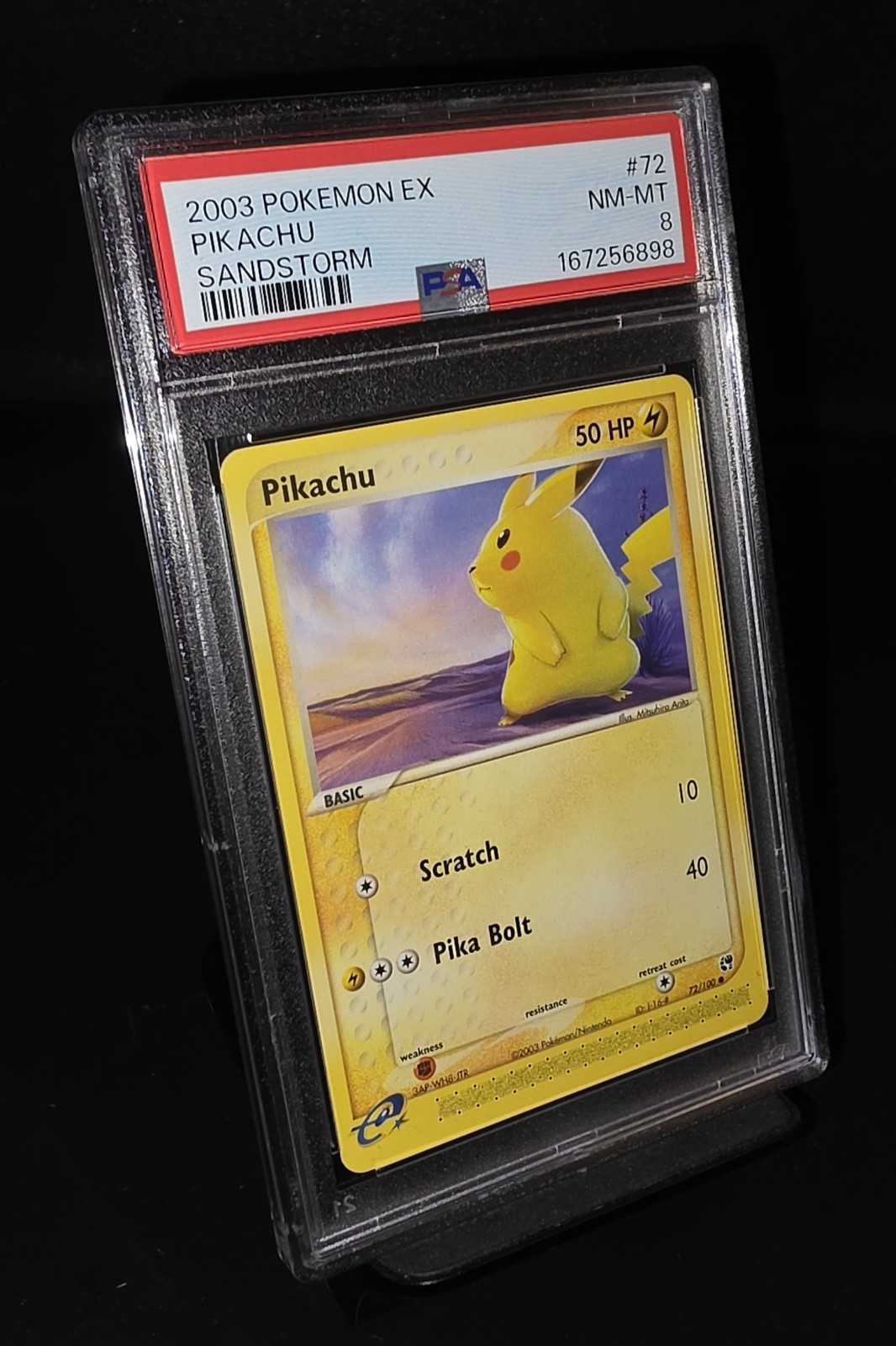 Pikachu PSA 8 #72/100 EX Sandstorm NEAR MINT - MINT Pikachu PSA 8 #72/100 EX Sandstorm NEAR MINT - MINT