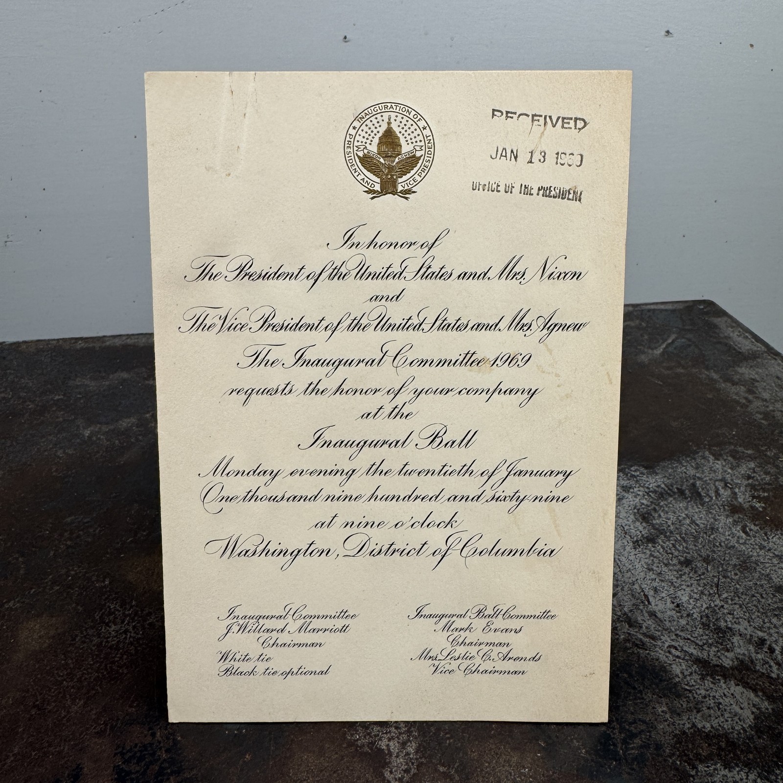 1969 Richard Nixon Spiro Agnew Presidential Inauguration Invitation - Original