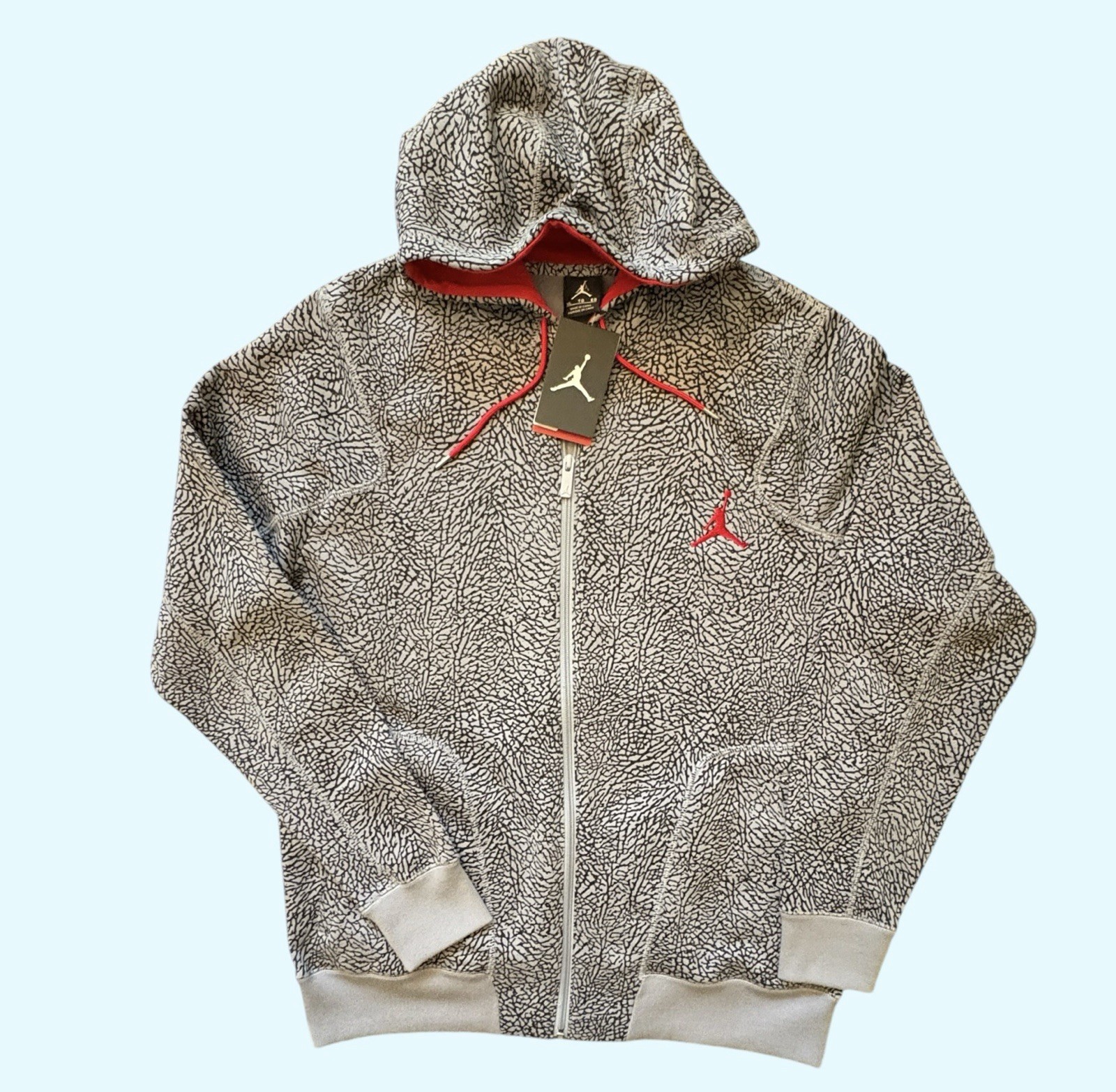 Nike Jordan Elephant Cement AOP Print Zip Up Hoodie Mens XL NWT Vintage Y2K vtg Nike Jordan Elephant Cement AOP Print Zip Up Hoodie Mens XL NWT Vintage Y2K vtg