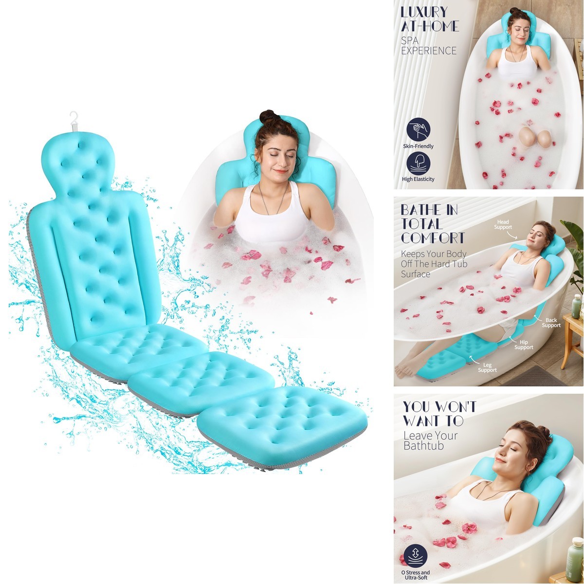 VOXOR Full Body Bath Pillow Bathtub, Thick Bathtub Cushion, Luxury Tub Pillow VOXOR Full Body Bath Pillow Bathtub, Thick Bathtub Cushion, Luxury Tub Pillow