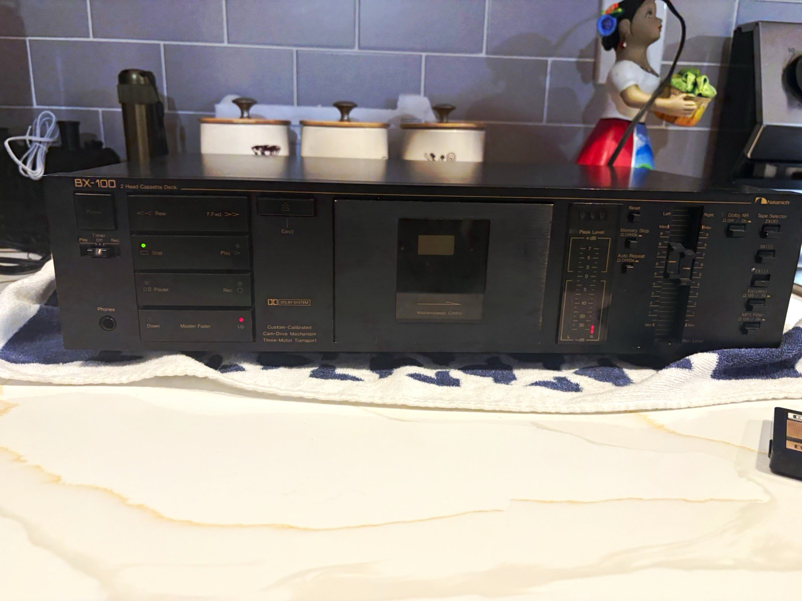 Nakamichi BX-100 2-Head Cassette Deck Dolby Black New Belts + VIDEO