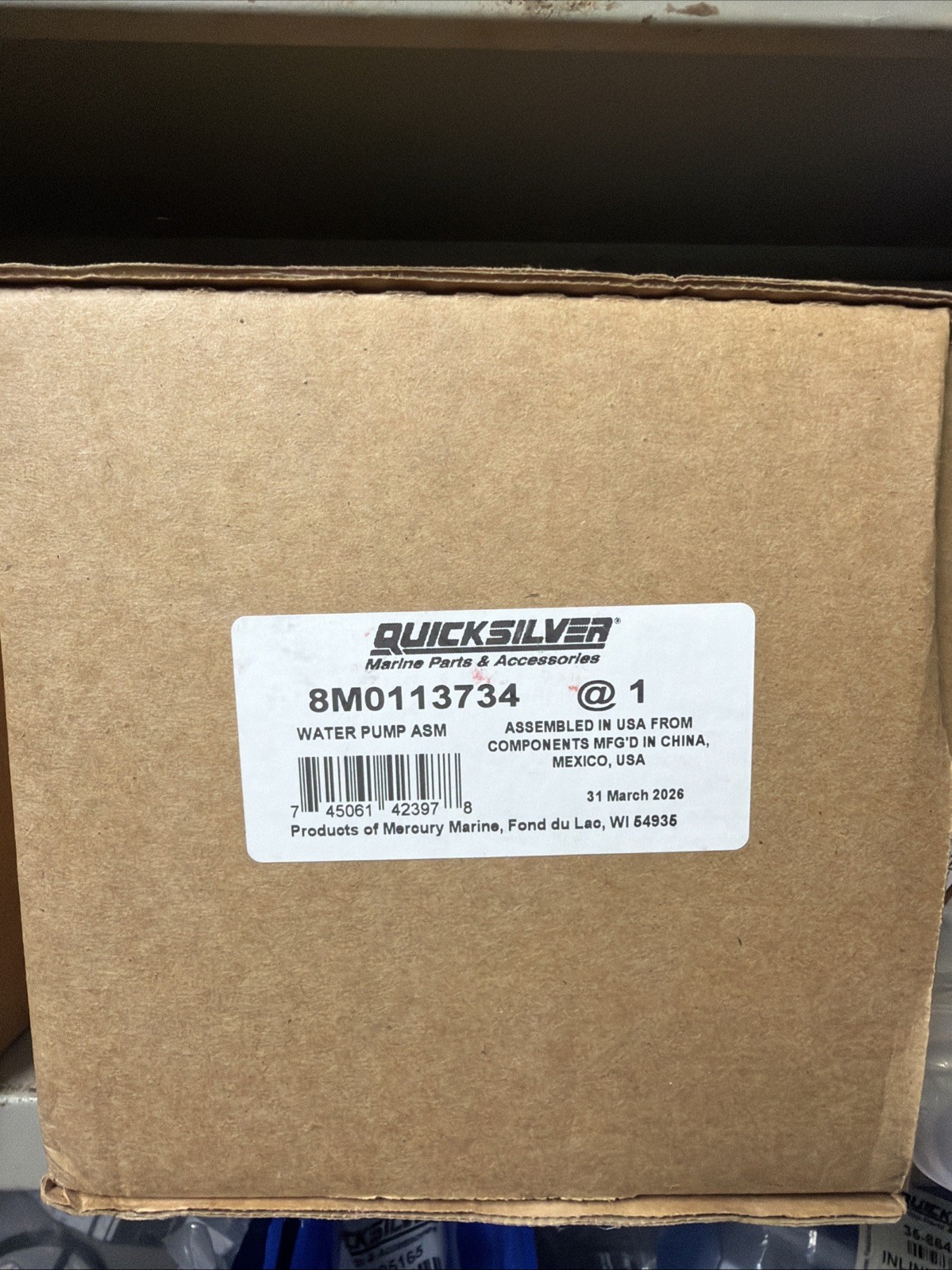 Quicksilver 8M0113734 Water Pump Assembly OEM BRAND NEW Quicksilver 8M0113734 Water Pump Assembly OEM BRAND NEW