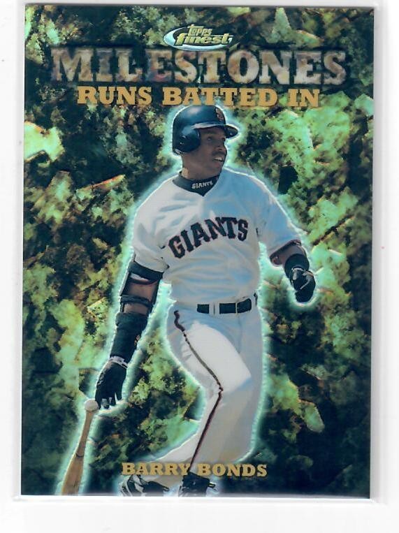 Barry Bonds 1054/1400 1999 Topps Finest Milestones ~ Runs Batted In Giants Barry Bonds 1054/1400 1999 Topps Finest Milestones ~ Runs Batted In Giants