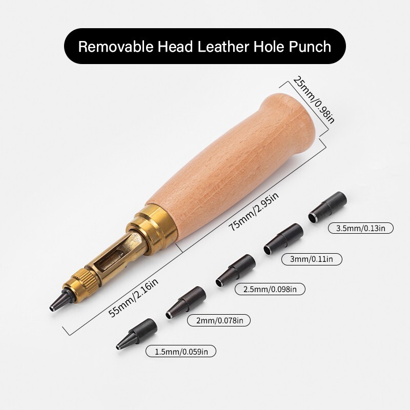 WUTA Adjustable Screw Hole Punch Automatic Interchangeable Heads Hole Punch Tool