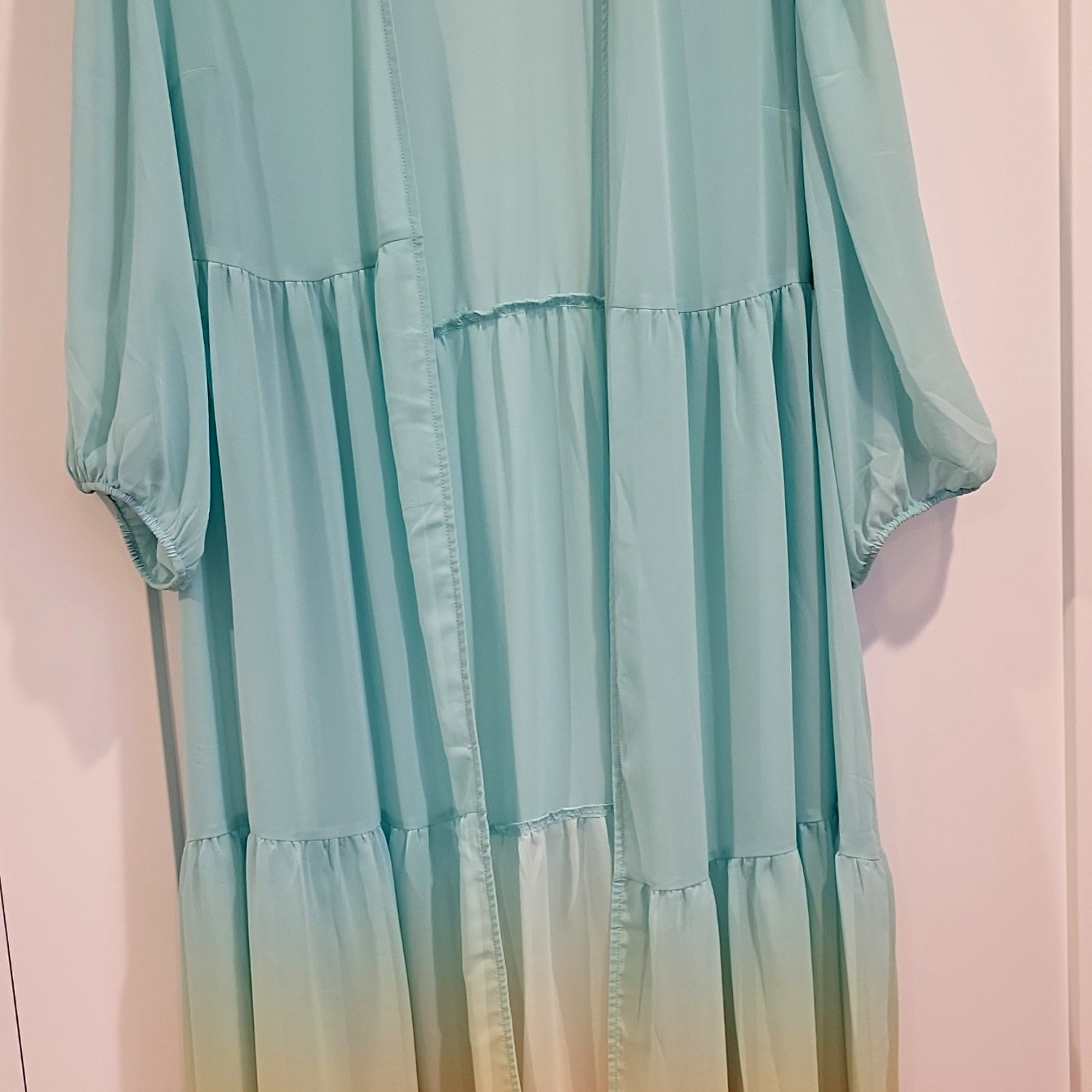 Torrid Women’s Plus 2XL Blue Orange Ombre Long Dress Shawl Style
