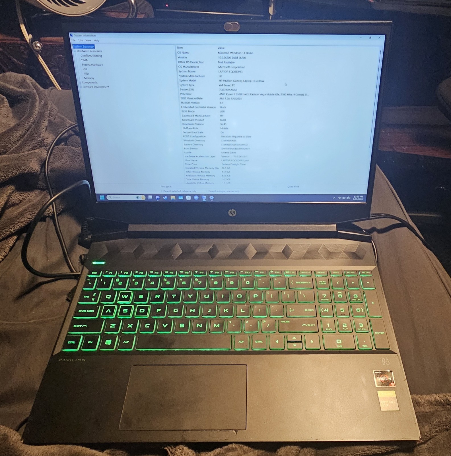 Hp Pavilion 15.6 Ryzen 5 3550H Gtx 1050 16GB 256GB SSD