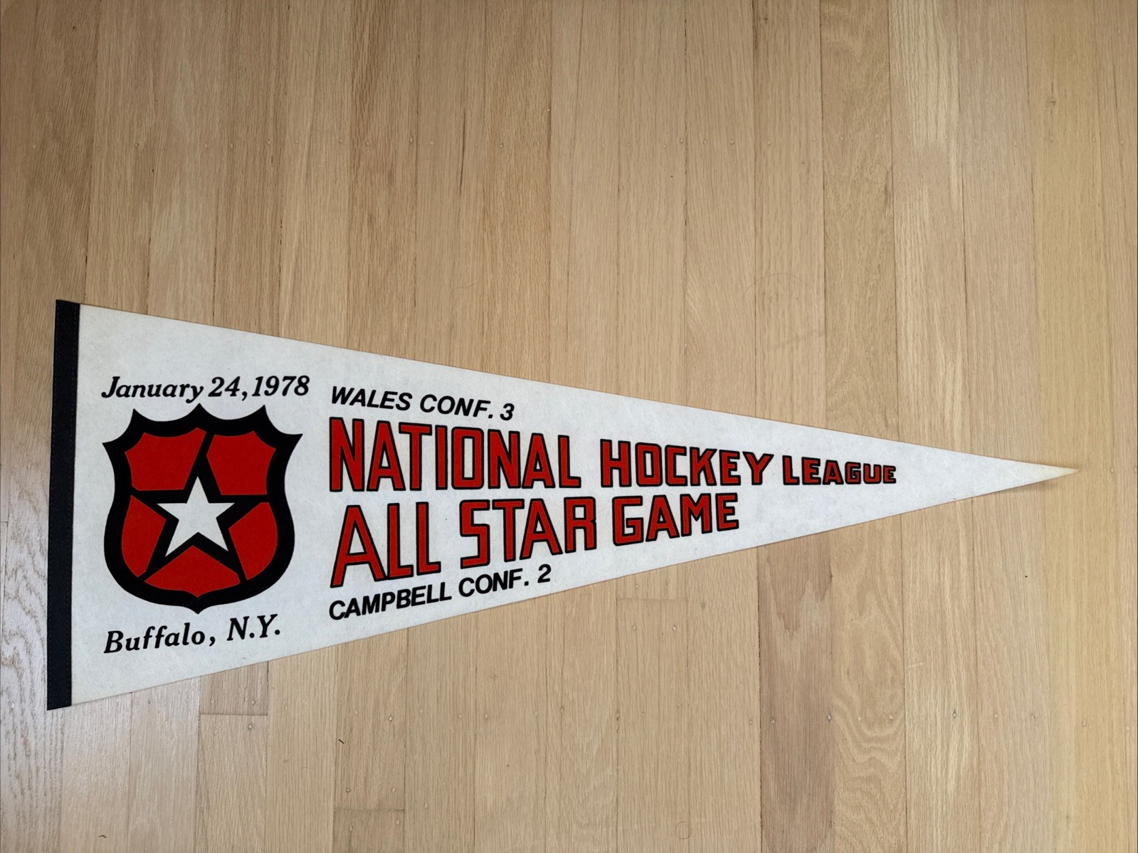 1978 NHL All Star Game Wales Campbell Buffalo NY Rare Vintage Authentic Pennant