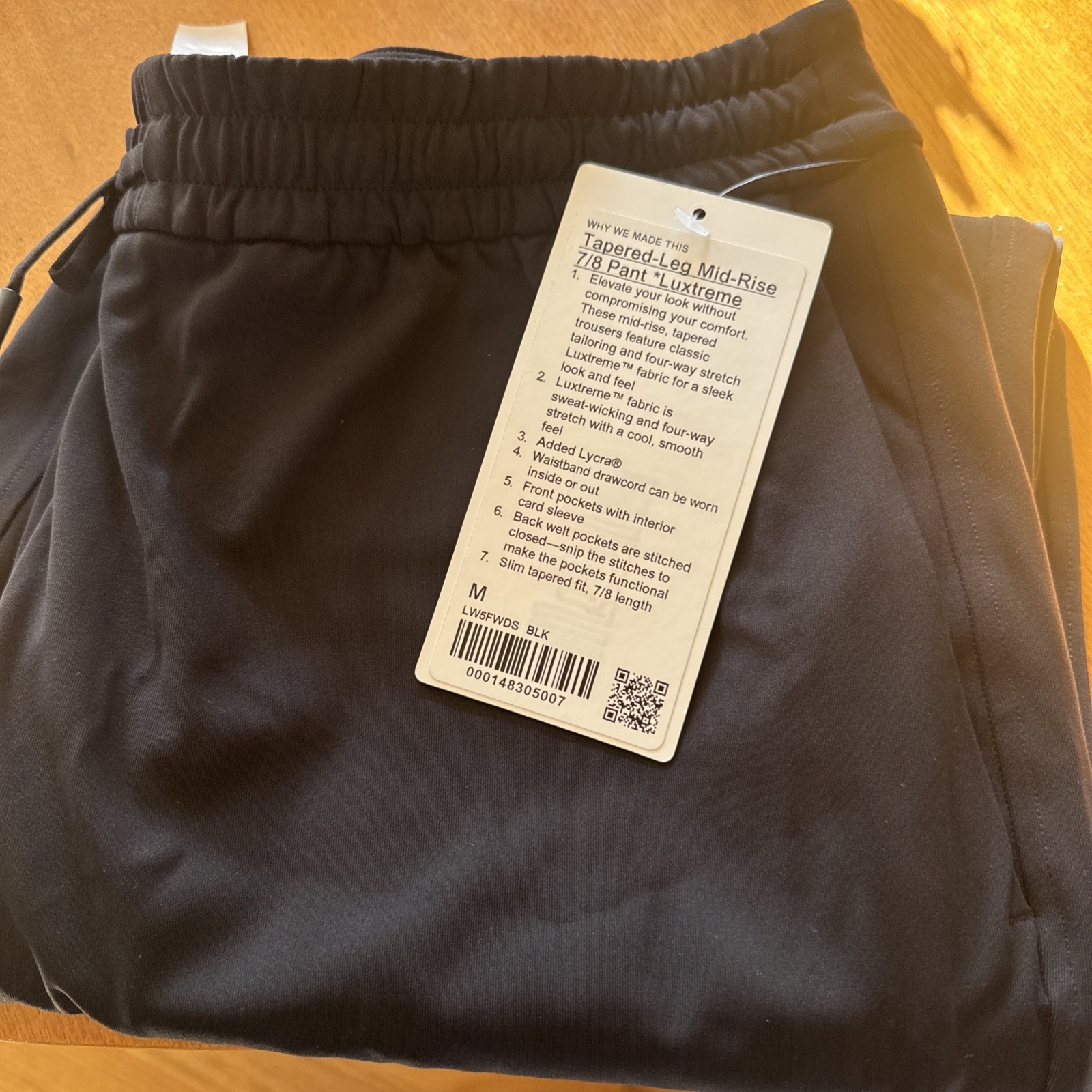 NWT Lululemon Luxtreme Pants Womens Medium Tapered Leg Drawstring Gray LW5FWDS