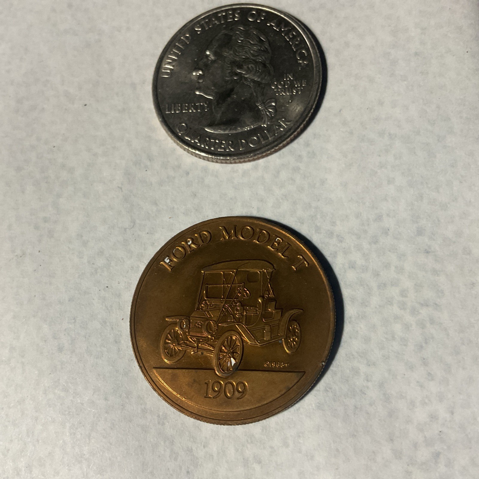 Ford Model T 1909 Original Bronze Token Medal w/ Ford Script Logo Ford Model T 1909 Original Bronze Token Medal w/ Ford Script Logo