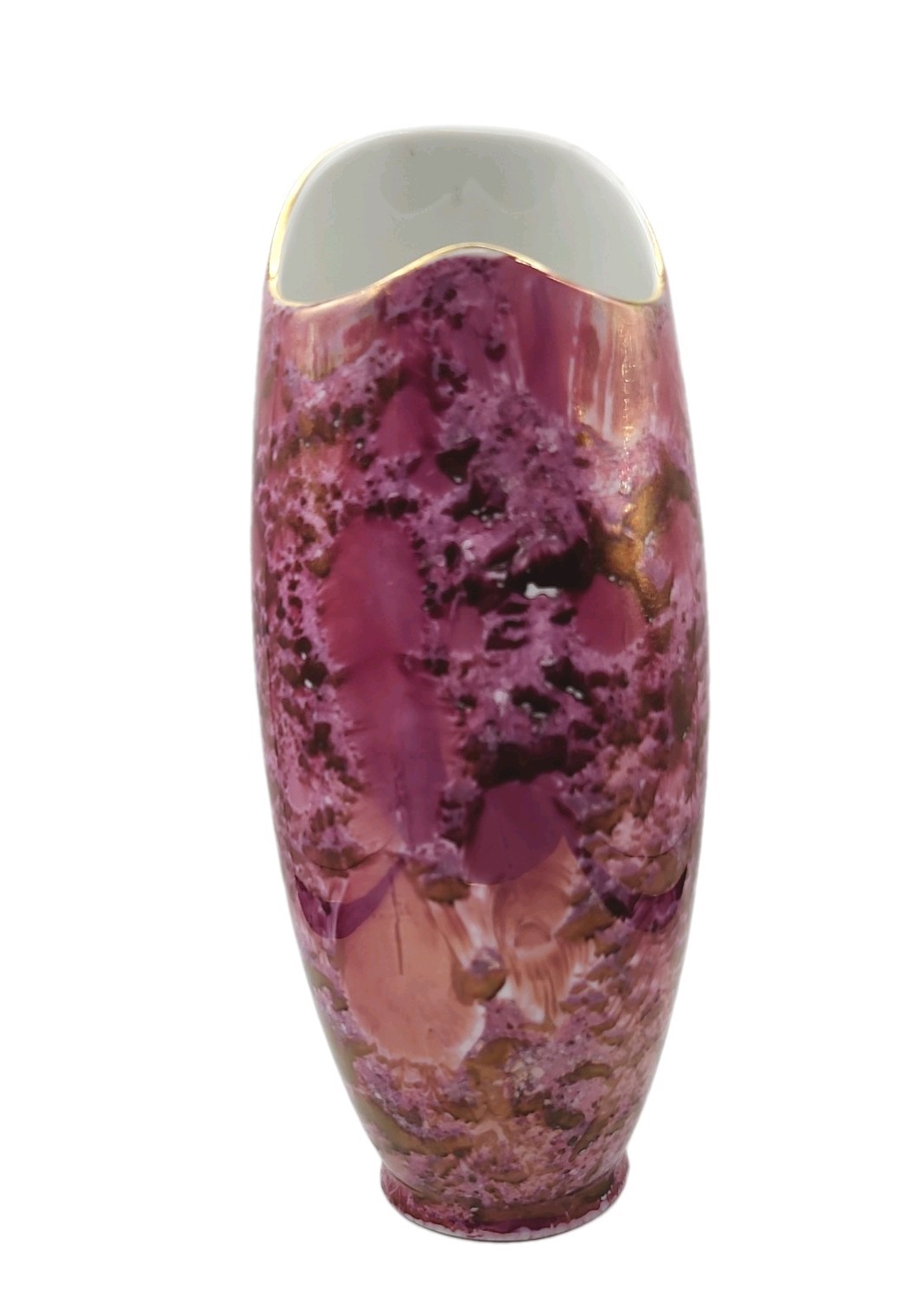 Vintage Hollóháza Hungary 508 Luster Vase László Jurcsák Purple Gold 8.5 Vintage Hollóháza Hungary 508 Luster Vase László Jurcsák Purple Gold 8.5