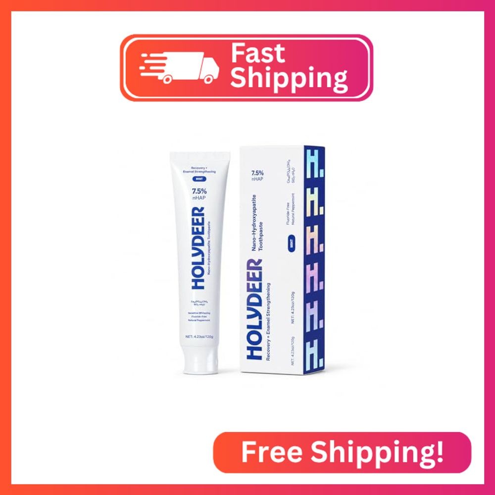 Holydeer Nano-Hydroxyapatite Toothpaste, Mint, 7.5% nHAP, Fluoride-Free, Sensiti