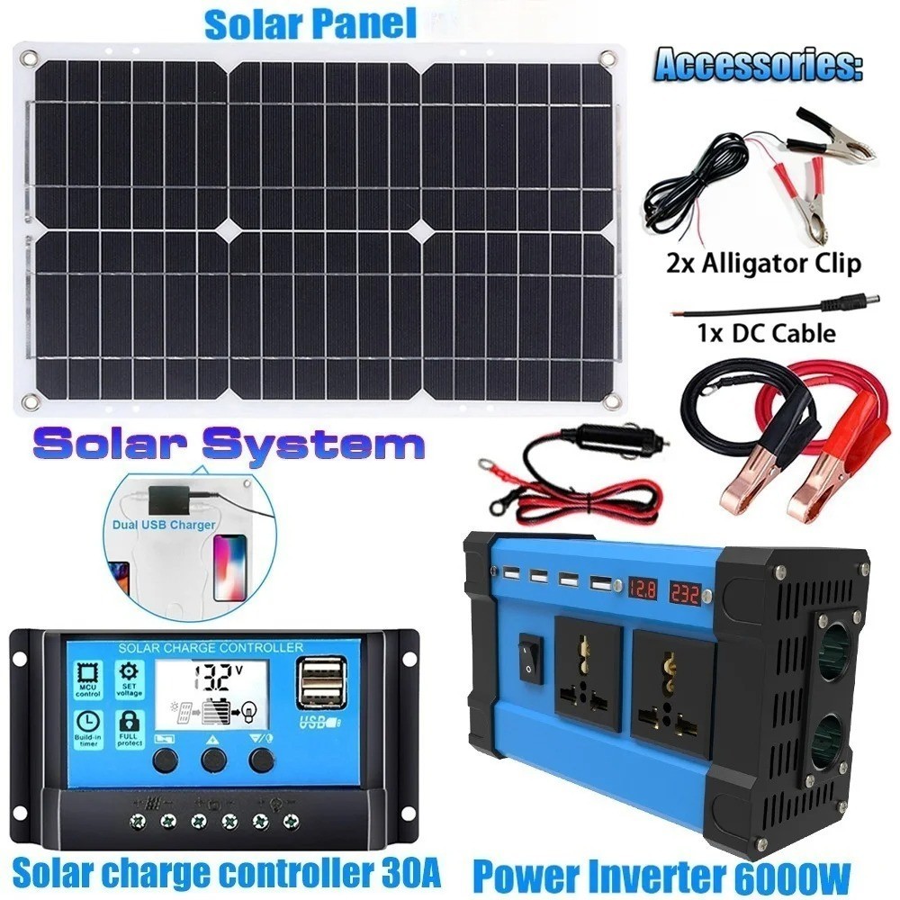 All-in-One 6000W Solar Generator: 600W Panel + MPPT Controller & Dual Voltage In