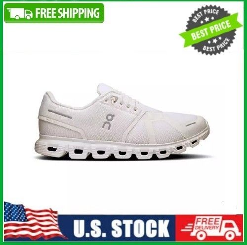 Men\'s On Cloud 6 Running Shoes, White/White, Regular