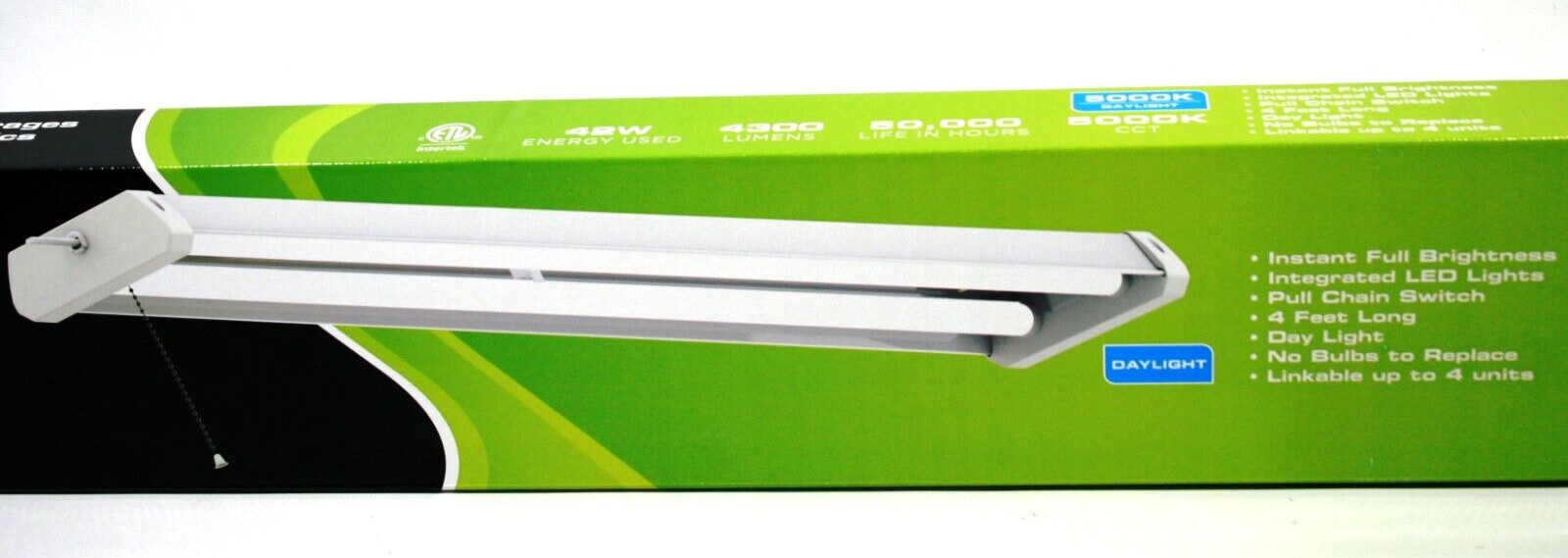 MaxLite 2 Bulb 42W 5000K Daylight LED Shop Light 4300 Lumens.