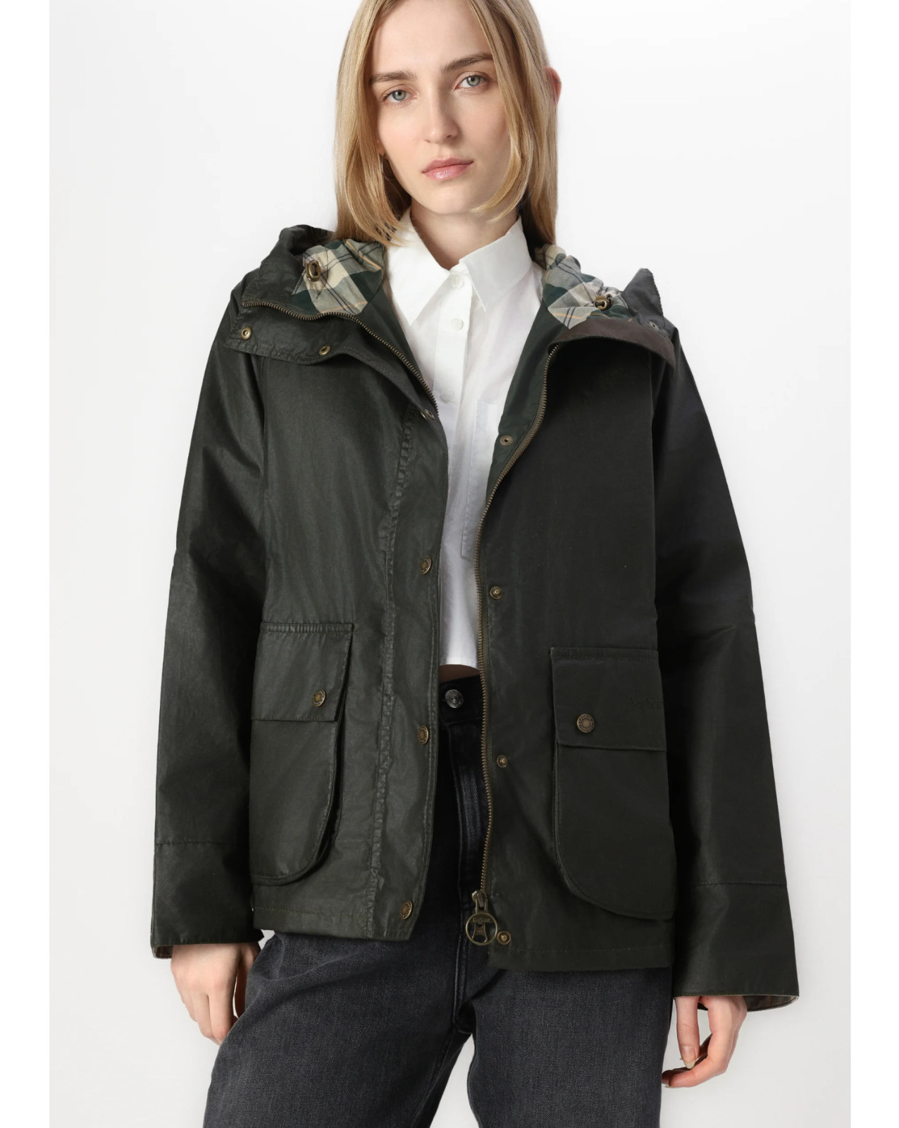 Rustic ~ Barbour Hollies Waxed Jacket w/ Hood MSRP$465 ~ British Elegance