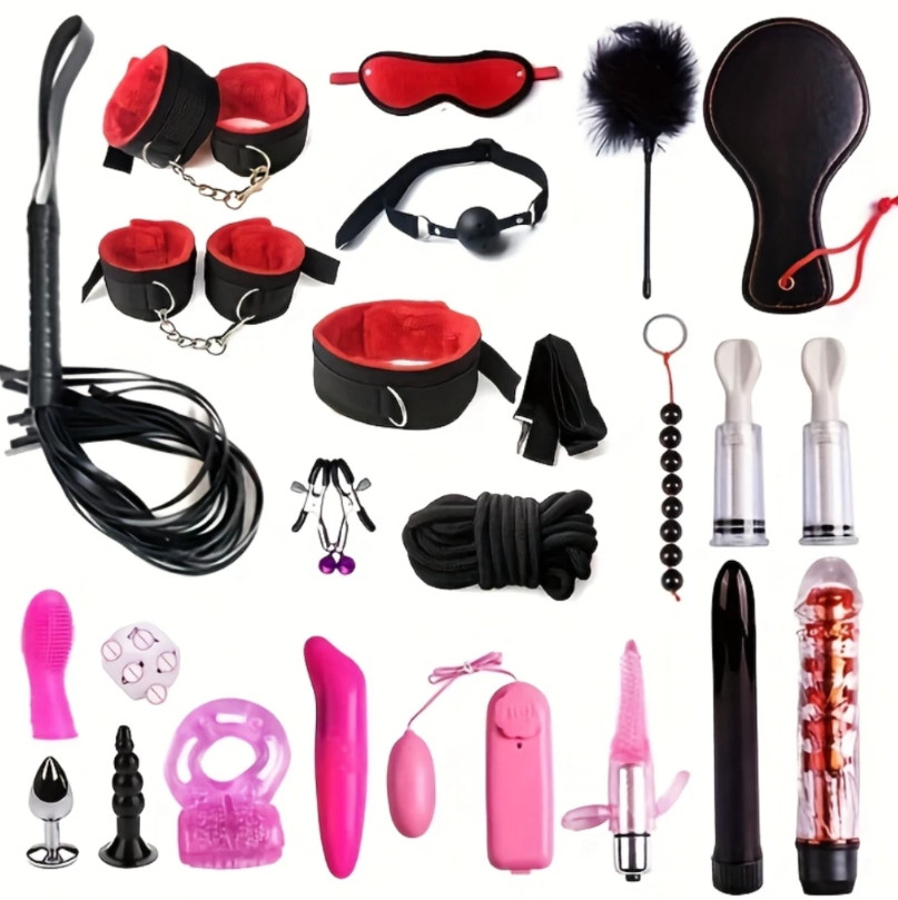 22pcs SM Set Adult Sex Toy for Couple BDSM Restraint Kit Bondage Handcuff Fetish