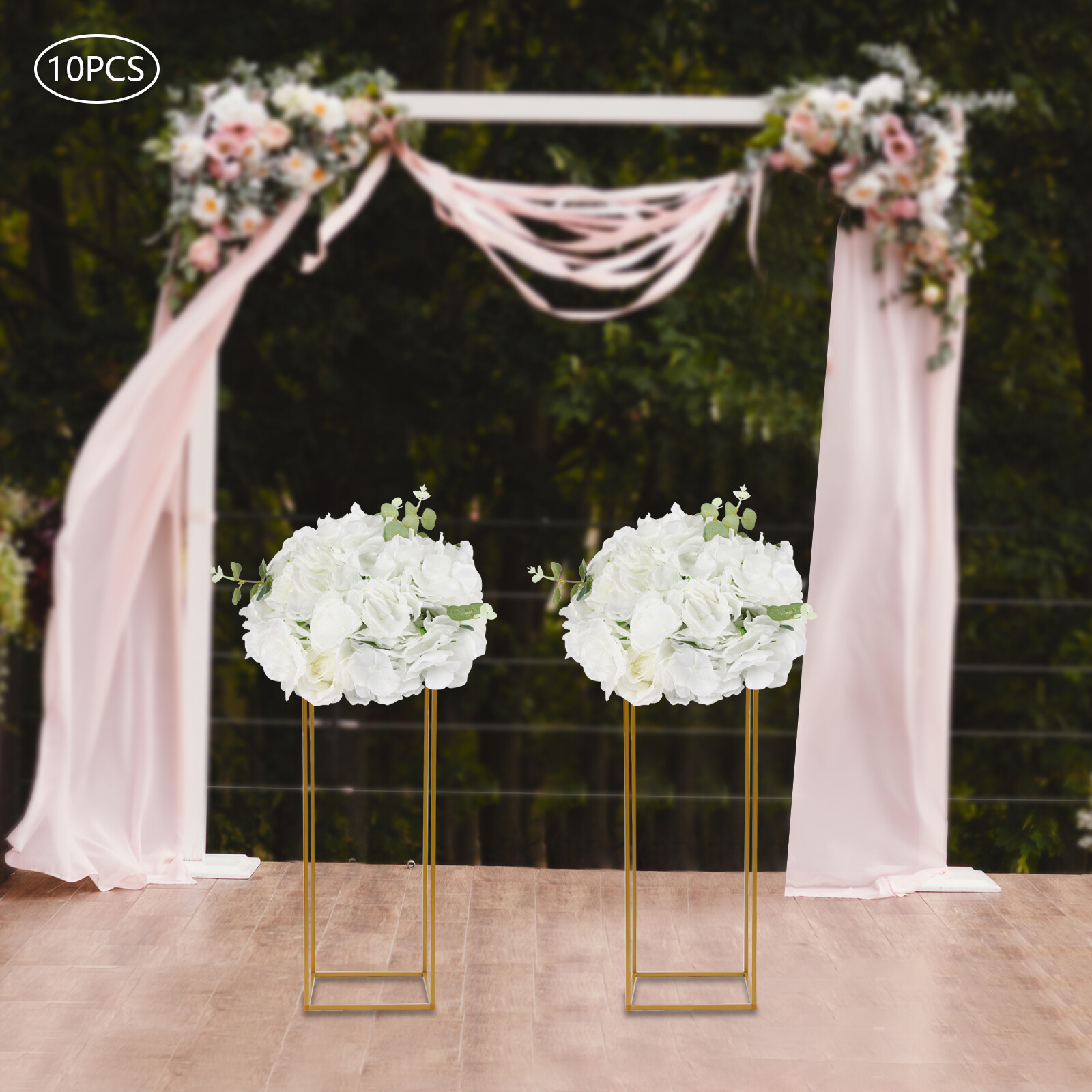 10 Pcs Artificial Flower Balls White Handmade Wedding Centerpieces