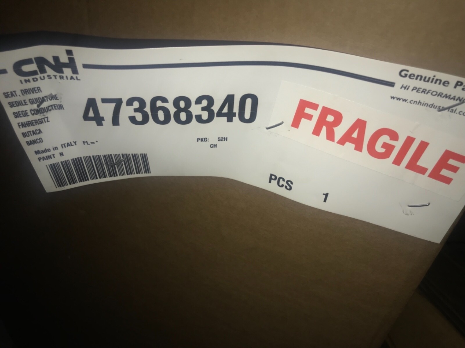 NEW 47368340 CNH GENUINE OEM SEAT, DRIVER
