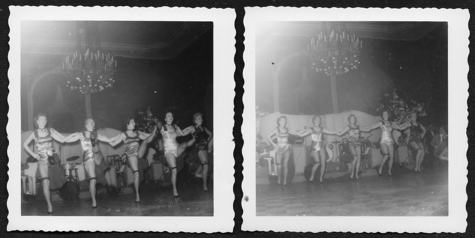 Late 1950's Lot of Two Can-Can Dance Performance Glossy B&W Photographs *VG*