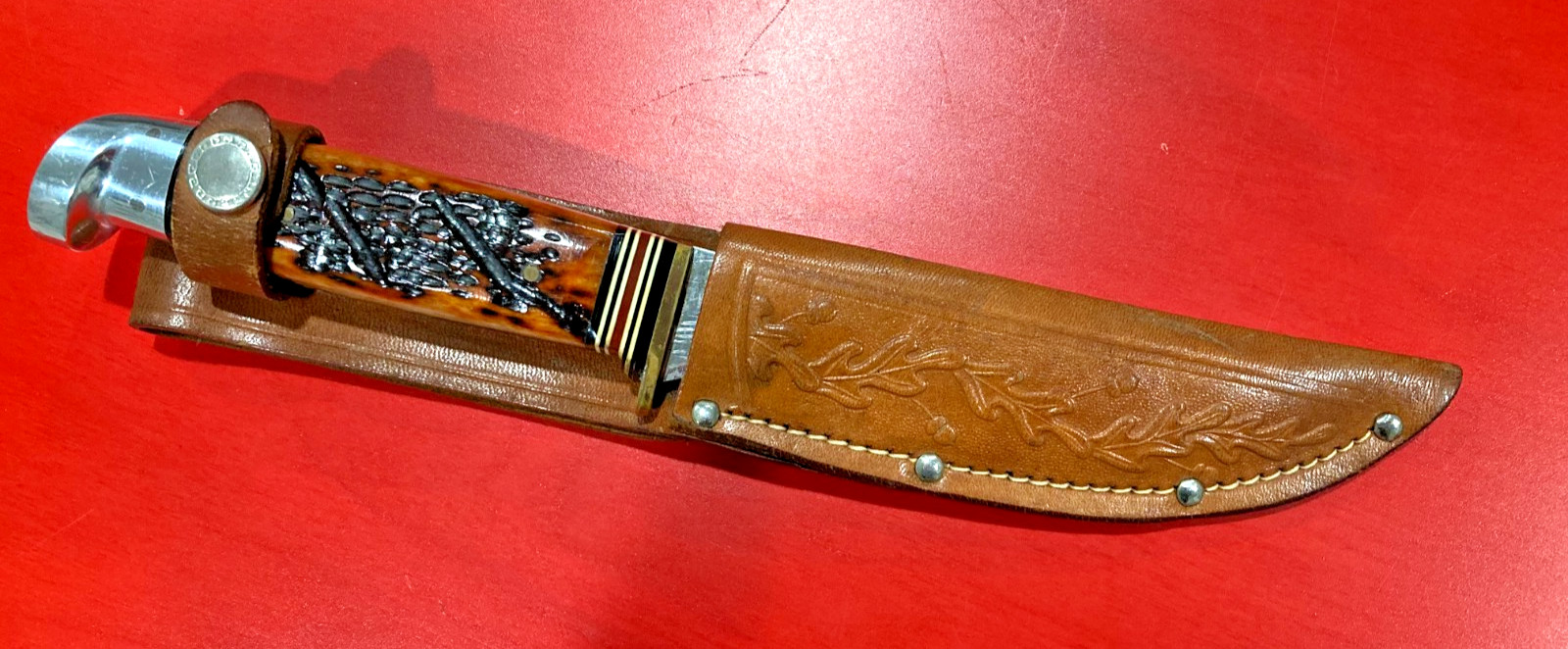 GORGEOUS VTG. (1964-68) WESTERN (BOULDER, CO) SKINNING KNIFE W/ LEATHER SHEATH 