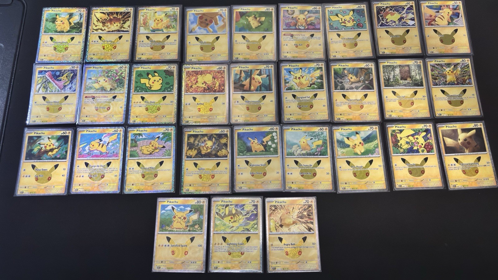 Pokemon TCG 30th Celebration Pikachu 30 Card Complete Set 01/30-30/30 English NM