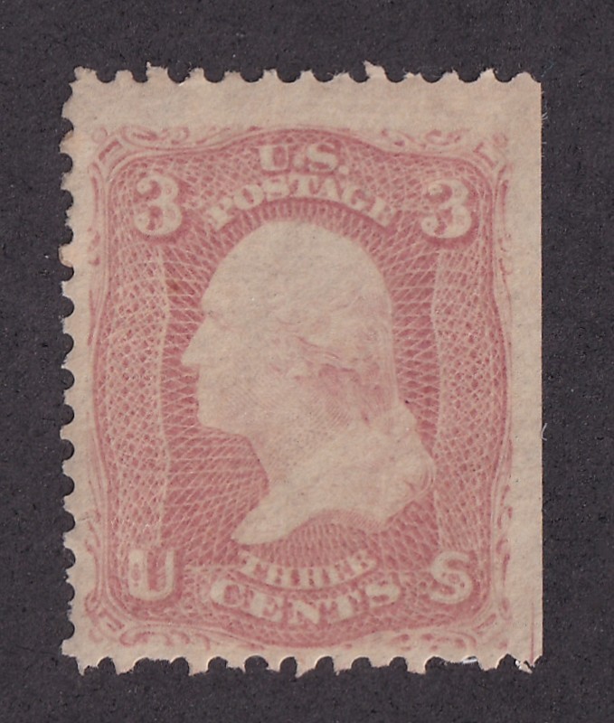 MATT\'S STAMPS US SCOTT #65 GEORGE WASHINGTON 3-CENT ISSUE OF 1861-62, MH CV$125