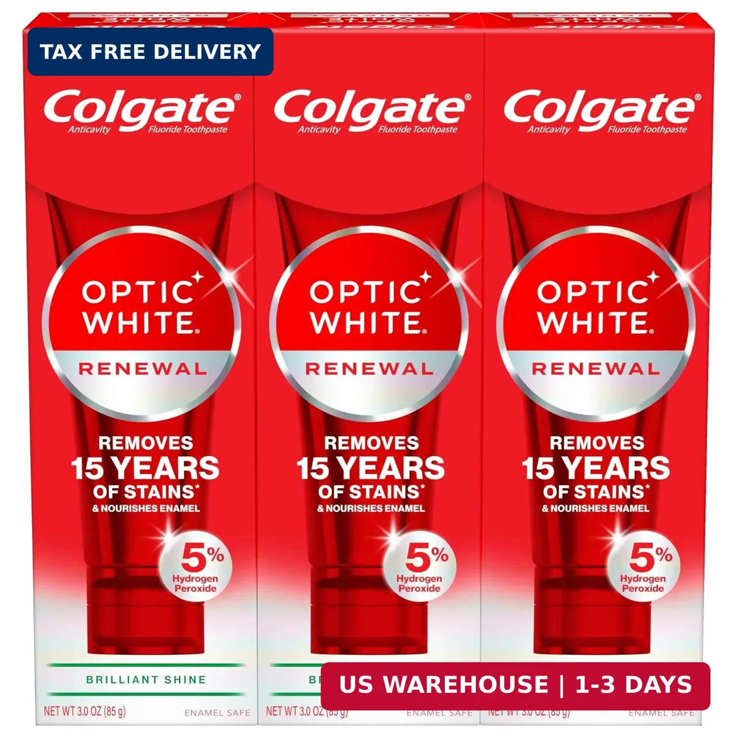 Colgate Optic White Renewal Teeth Whitening Toothpaste, Whitening Fluoride Tooth