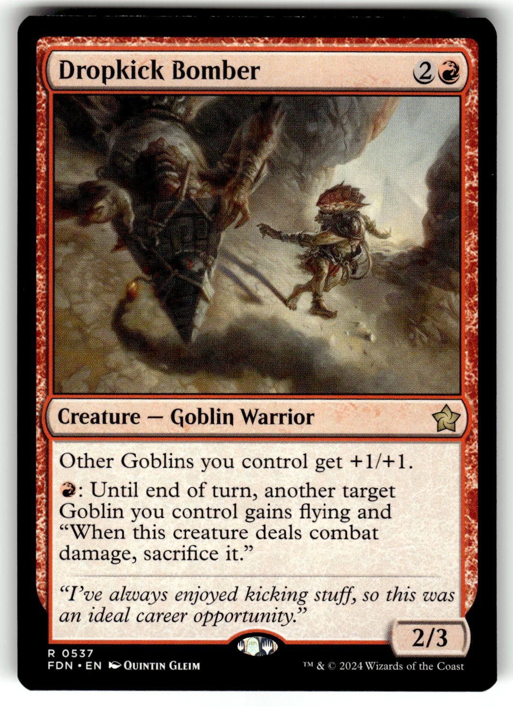 MTG Magic The Gathering Foundations FDN Card 537 Dropkick Bomber