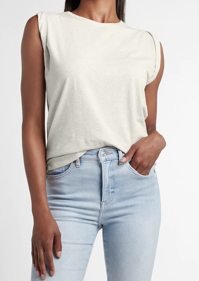 New Express Pima Cotton Skimming TShirt Sleeveless Tee Womens Small Loose