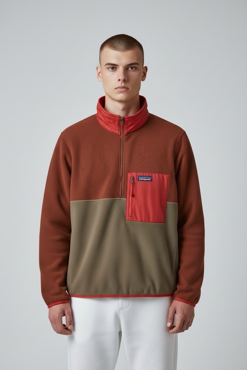 Patagonia Men M\'s Microdini 1/2 Zip P/O Two-Tone Half-Zip Fleece Pullover Size S